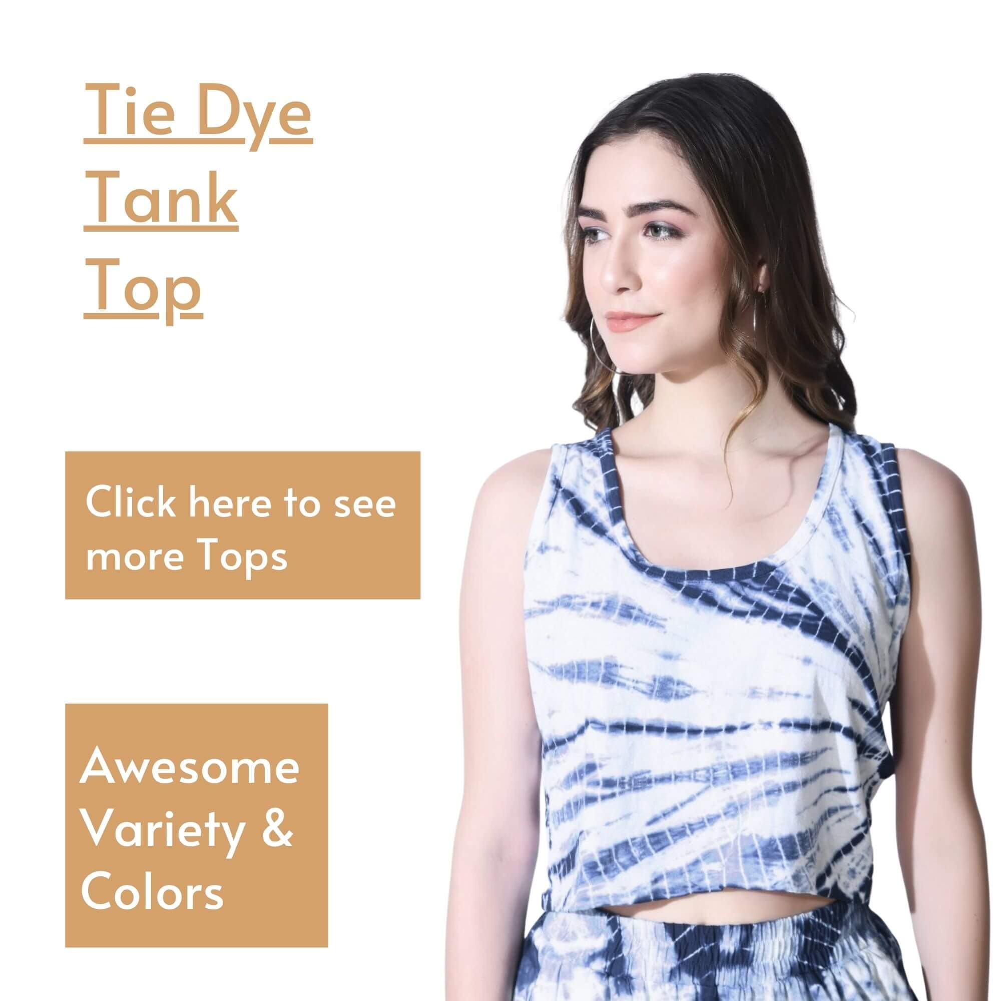 Colorful Tie Dye All Over Print Women's Round Neck Tank Tops